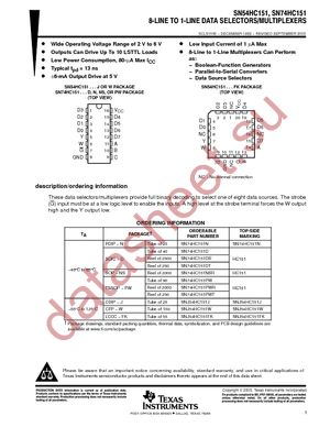 SN74HC151PWRE4 datasheet  